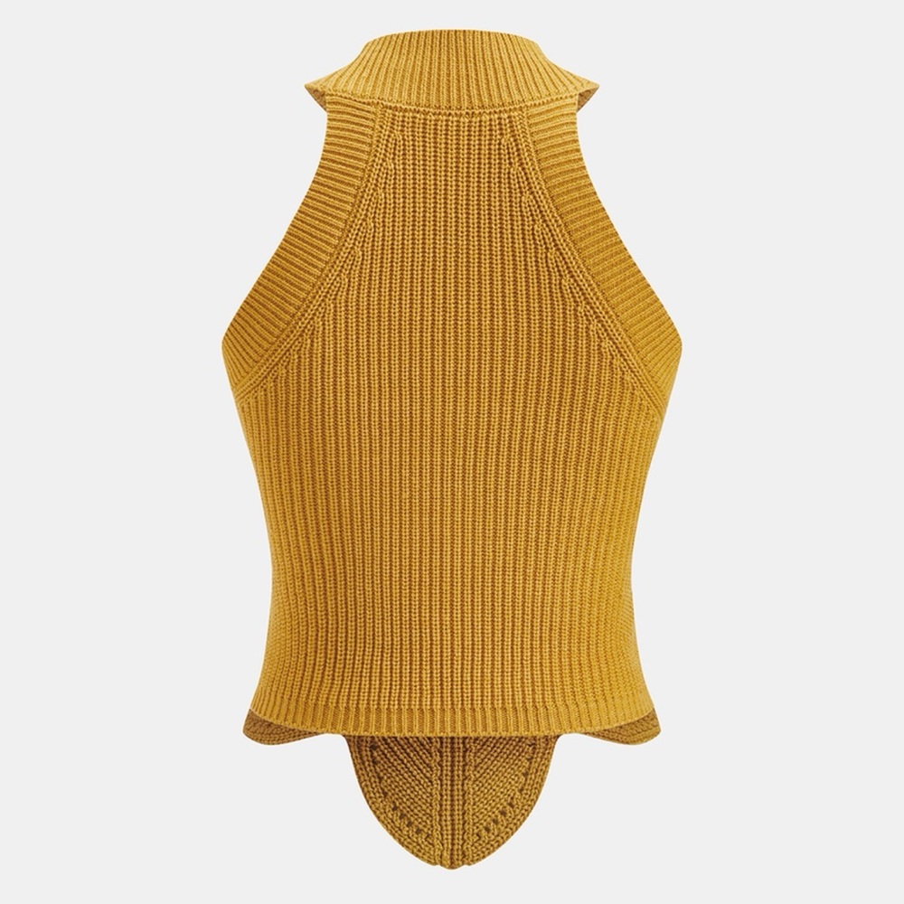 Commense Golden Yellow Knit Halter Top - Picture 2 of 3